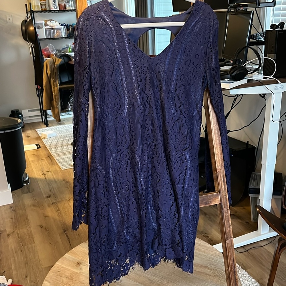 Navy Lace mini dress